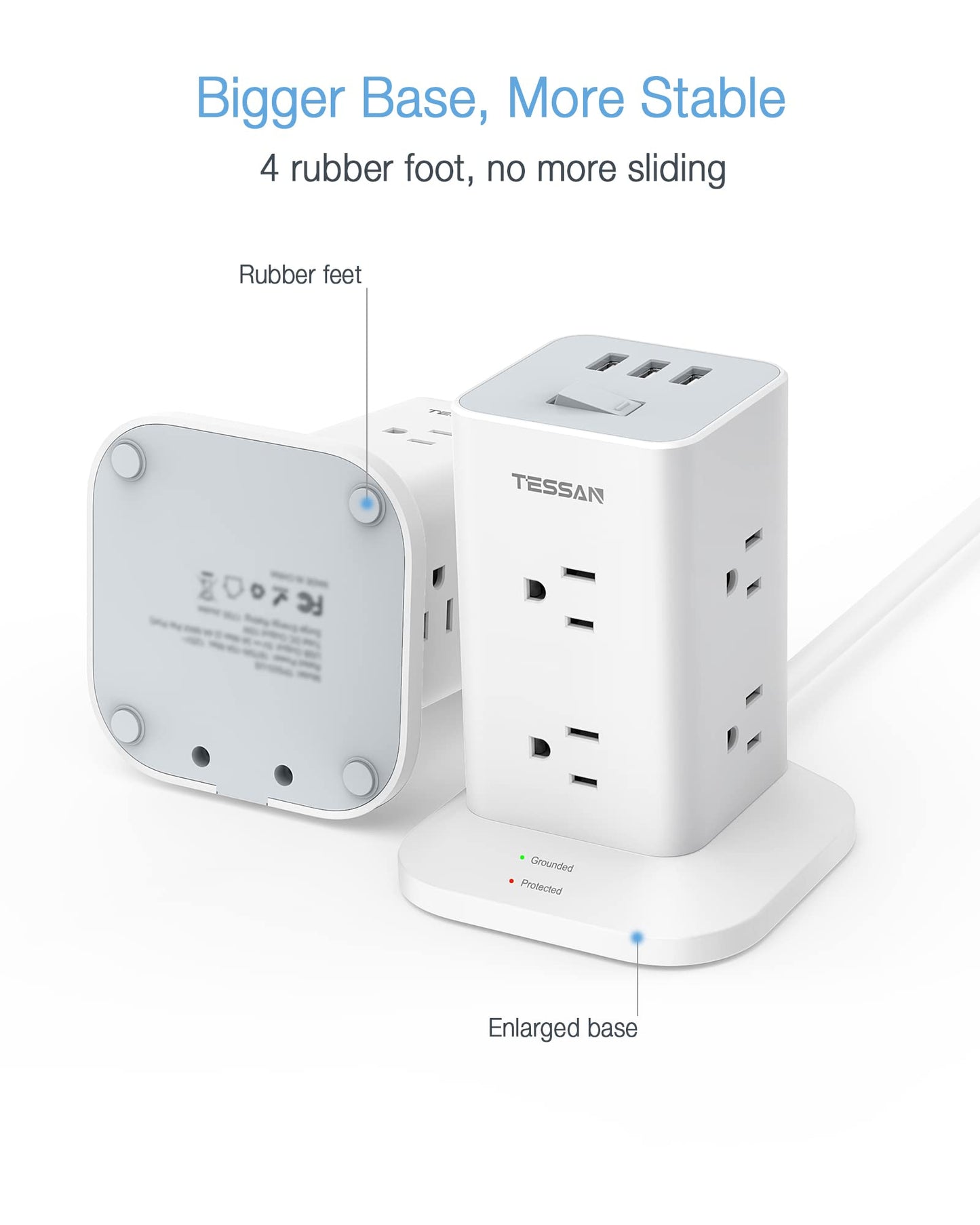 Extension Cord with Multiple Outlets, Surge Protector Power Strip Tower