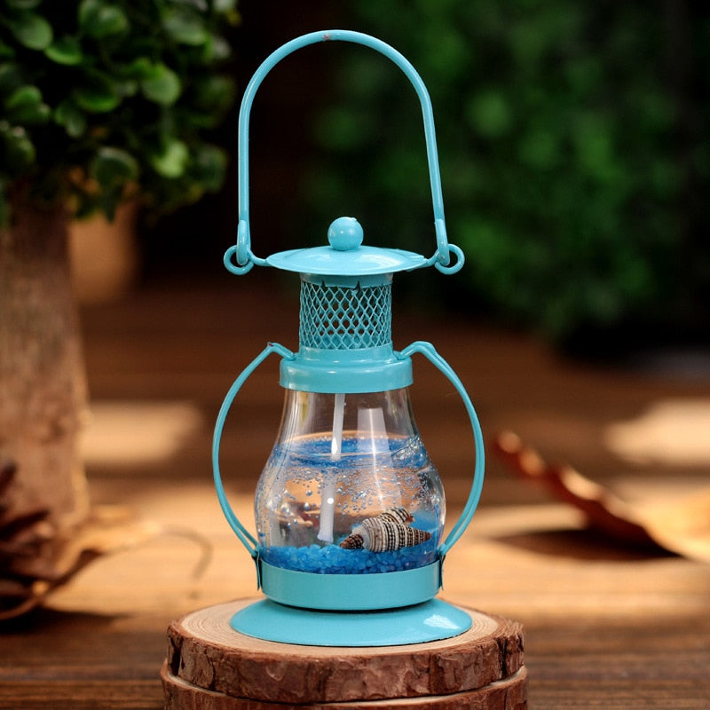 1pc Small Ocean Kerosene Lamp Shaped Jelly Candle Party Atmosphere Furnishings Candle for Nostalgia Lamp