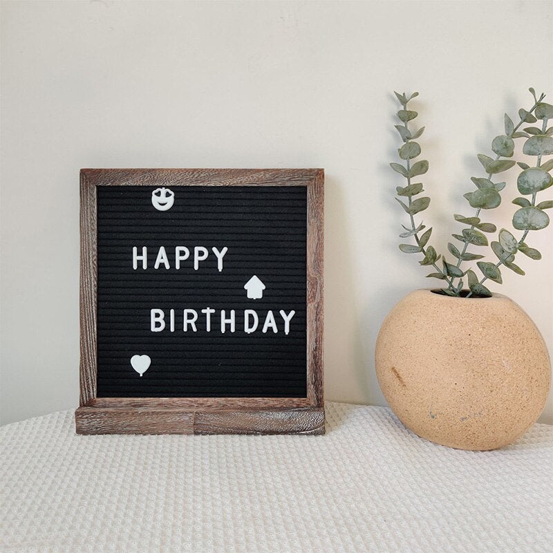 Vintage Felt Letterboard Double Side Changeable Wooden Letter