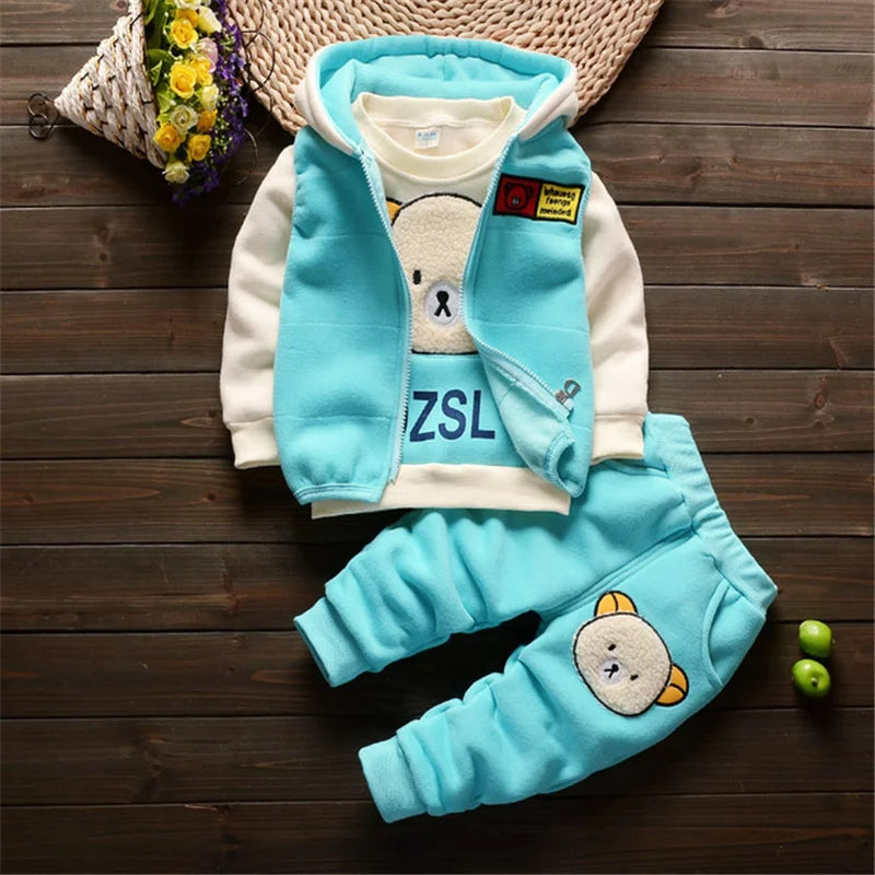 Winter Cotton Thick Warm Baby Clothes Sets