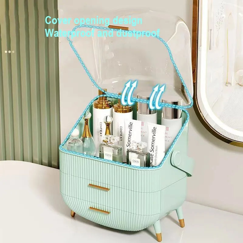 Desktop Makeup Organizers With Lid Large Capacity