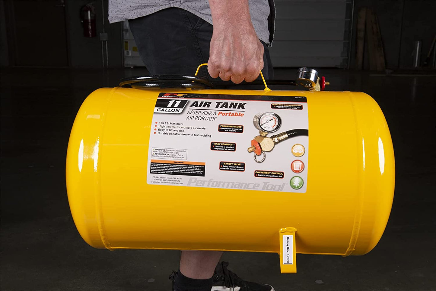 Horizontal Portable Air Tank with Tire Air Chuck