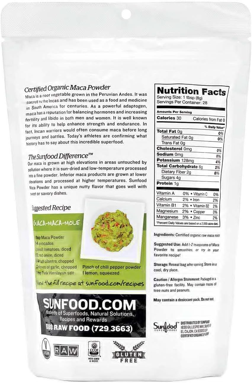 Sunfood Superfoods Organic Maca Root Powder