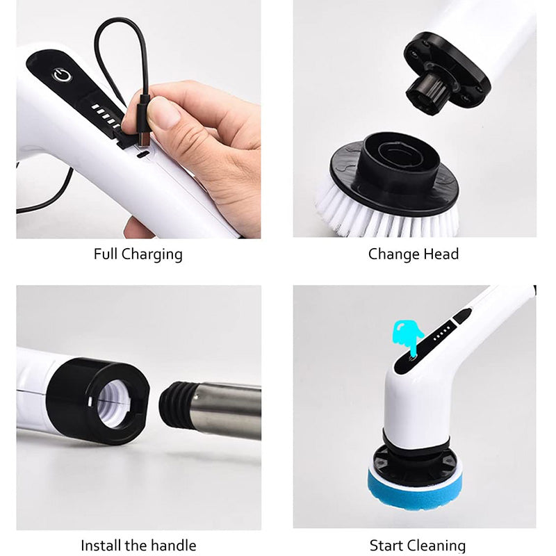 Electric Spin Scrubber-Cordless Cleaning Brush Power Shower