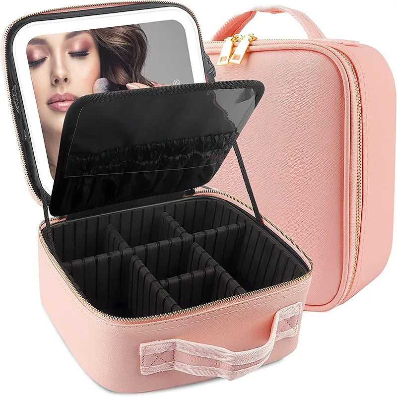 New LED Lamp Professional Makeup Case With Mirror