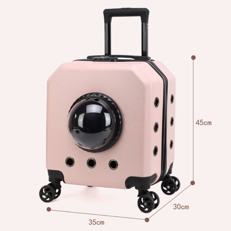 Air Box Pet Trolley Case Carrier Transparent Capsule Beg