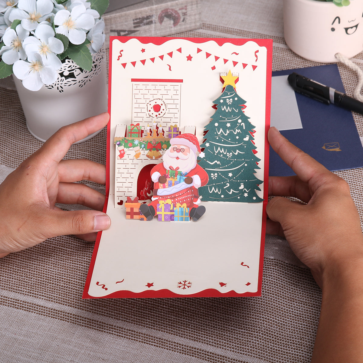 Merry Christmas Card 3D Xmas Pop Up Greeting Cards