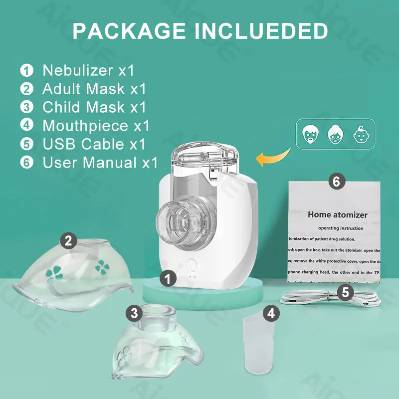 Rechargeable Mini Mesh Nebulizer Inhaler Medical Steamer