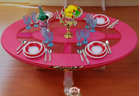 NEW Pink table chairs gradevin for barbie doll girls child baby DIY toys