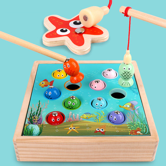 Wooden Magnetic Fishing Toys for Kids