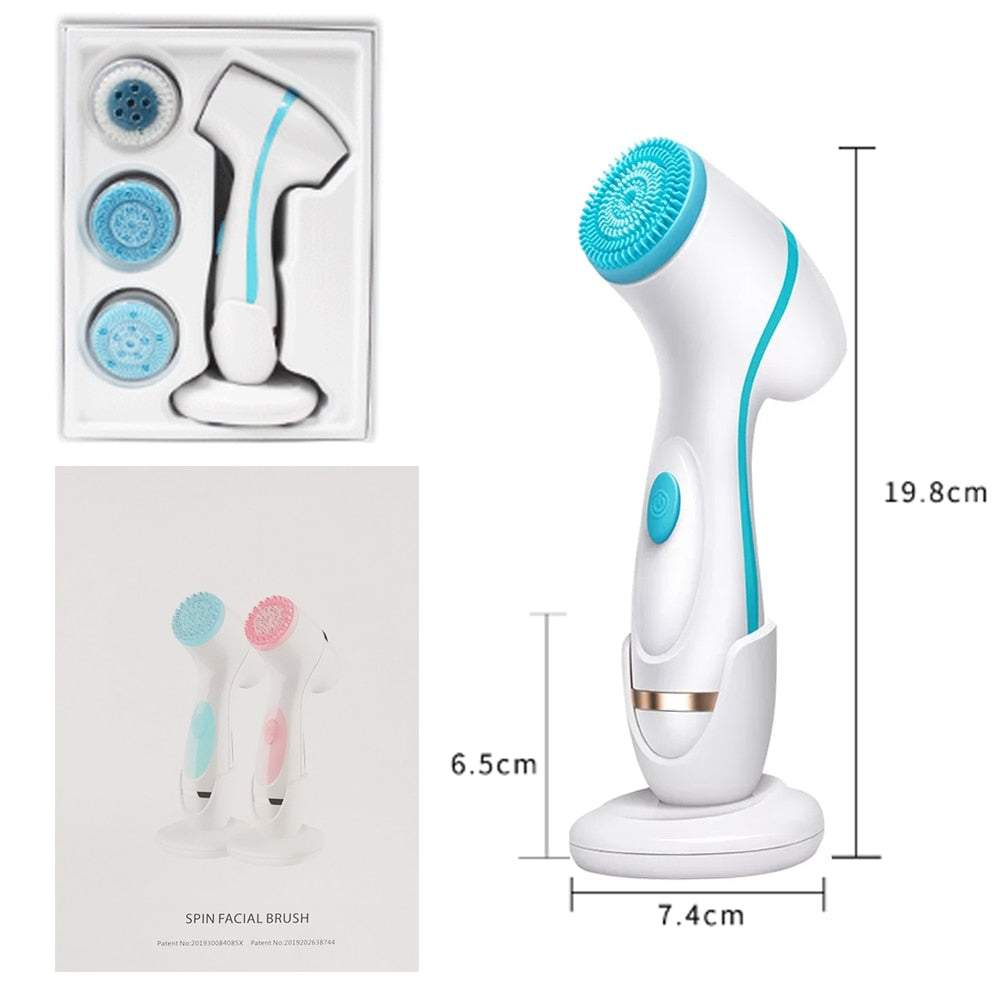 Facial Cleansing Brush Sonic Nu Face  Spin Brush Set