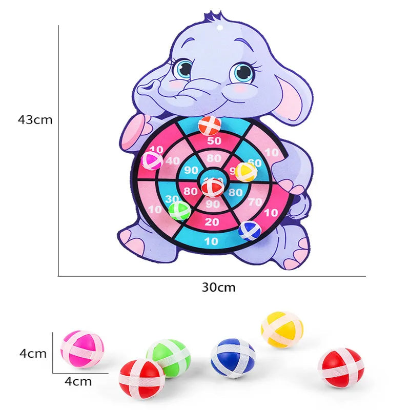 Children Cartoon Animal Dart Board Sticky Ball