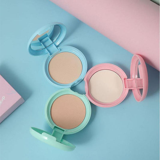 3 Colors Face Pressed Powder Foundation Full Coverage Beauty