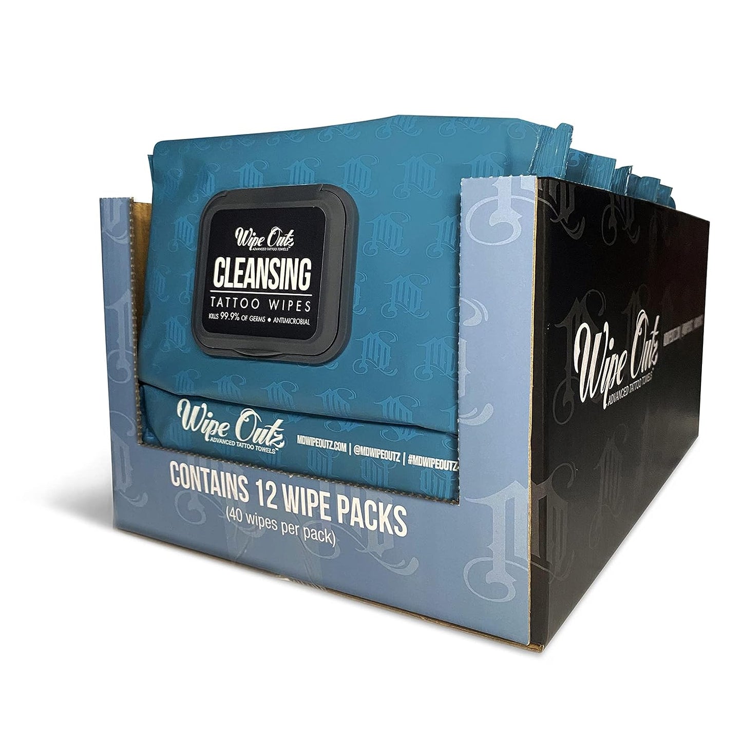 Wipe Outz Cleansing Tattoo Wipes for During Tattooing & Tattoo Aftercare