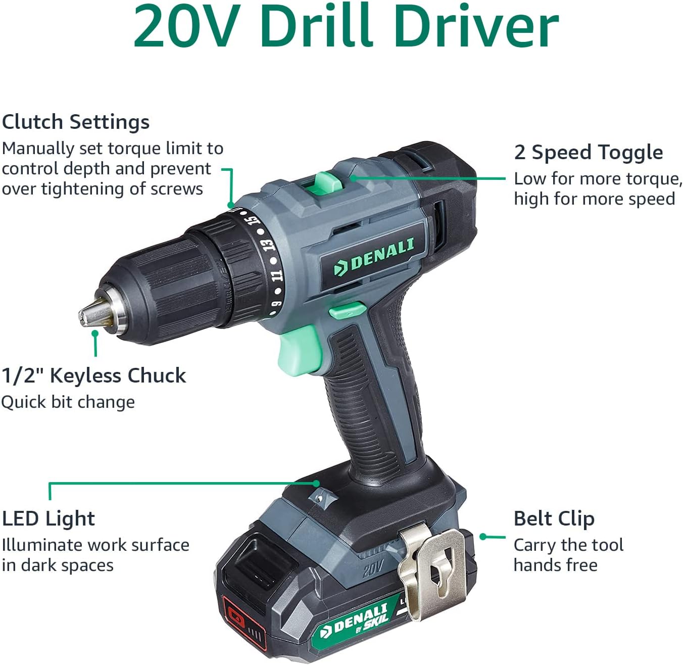 Denali by SKIL 20V Cordless Drill