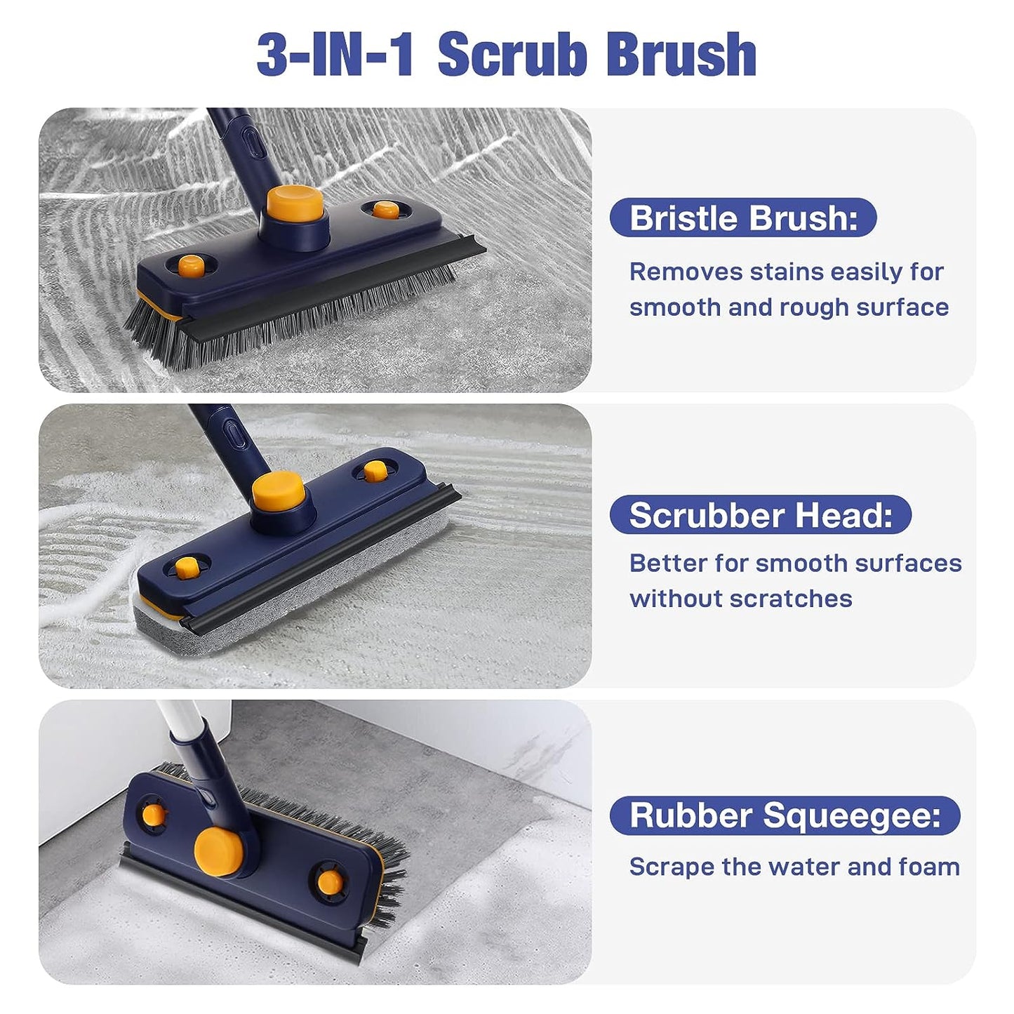 Floor Scrub Brush with Squeegee