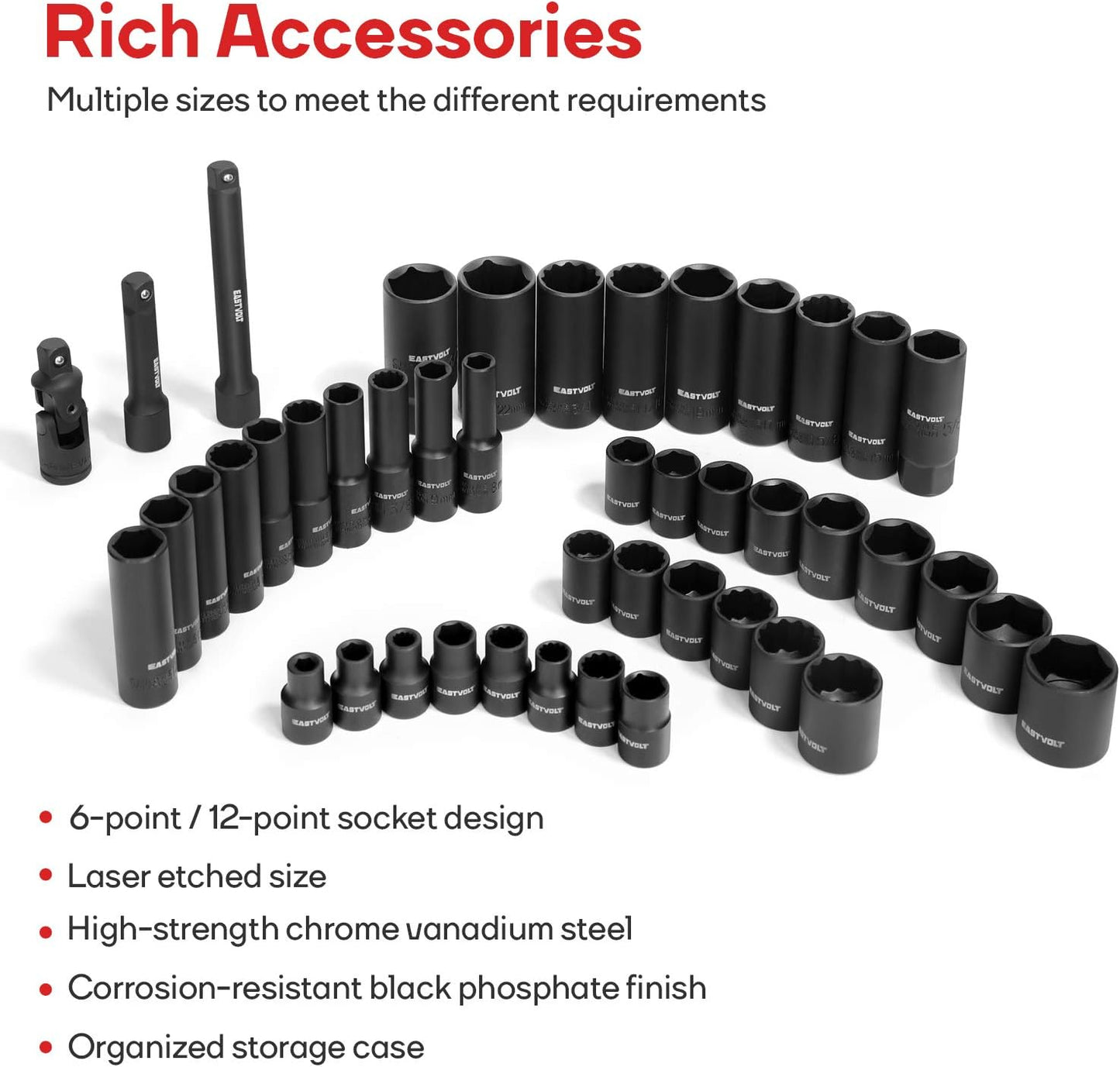 Eastvolt Mechanic Tool Kits, Drive Socket Set