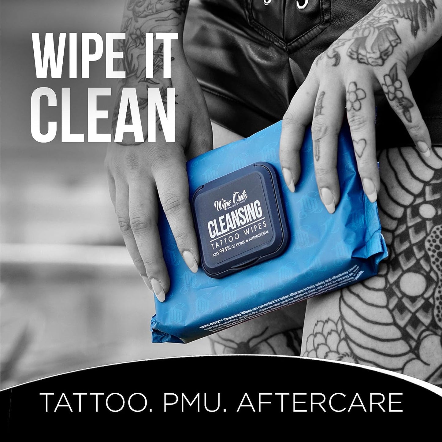 Wipe Outz Cleansing Tattoo Wipes for During Tattooing & Tattoo Aftercare