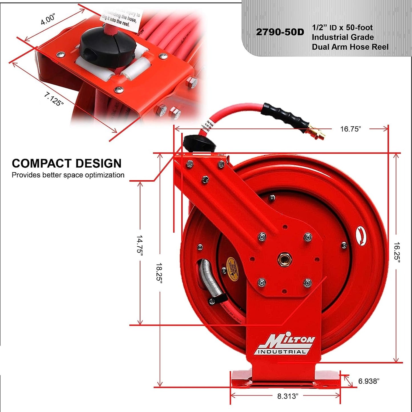 Milton Industrial Hose Reel 2790-50D