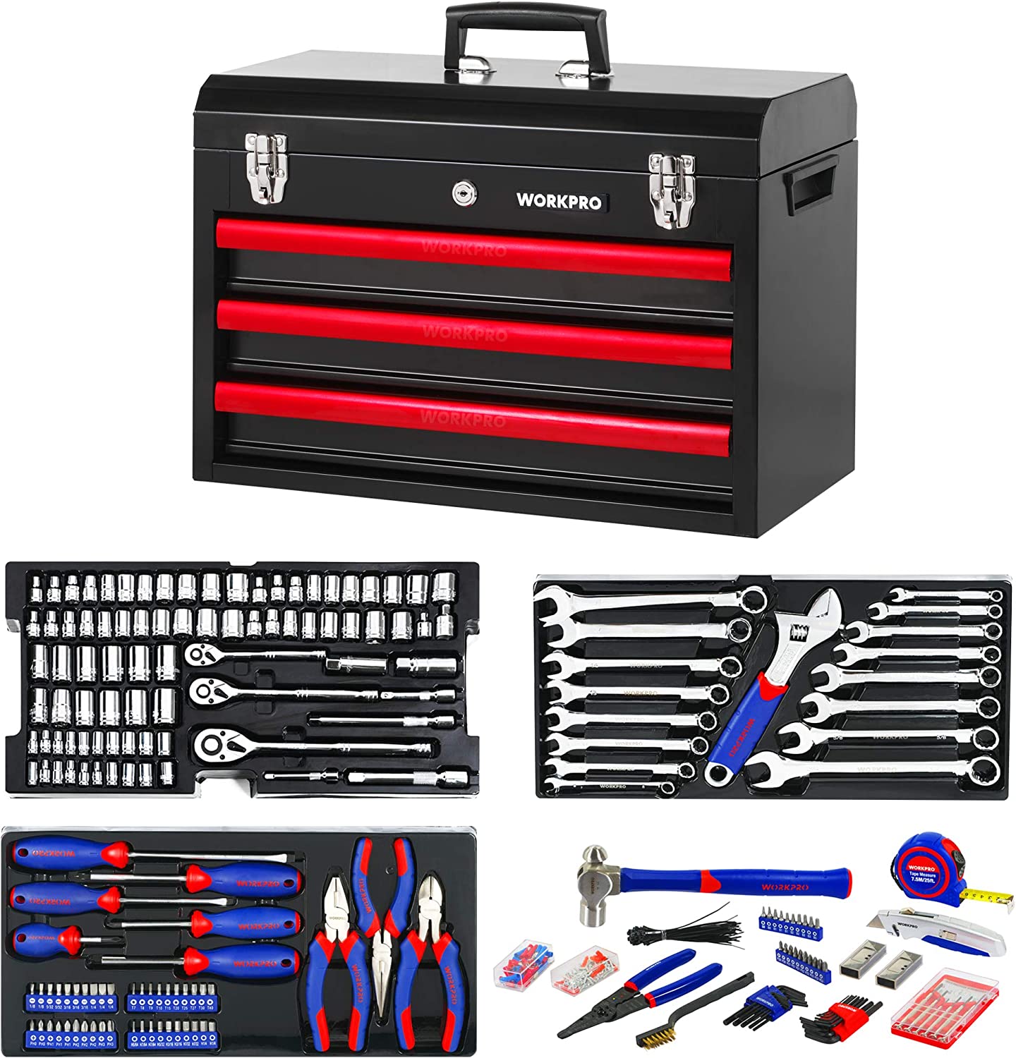 WORKPRO 408-Piece Mechanics Tool Set