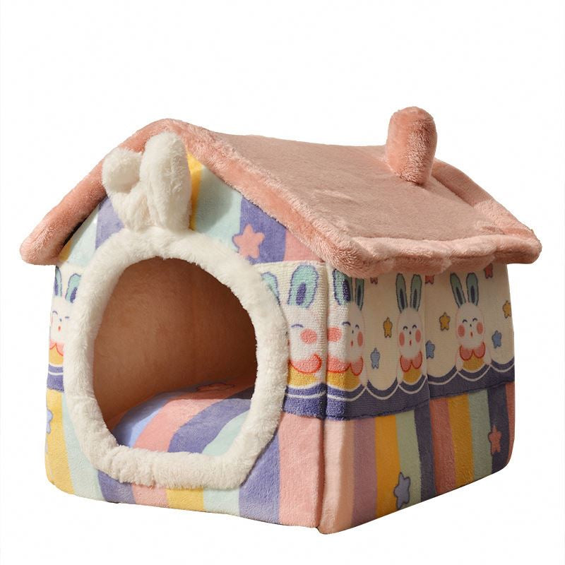 Heated Cat Bed House With Electric Blanket