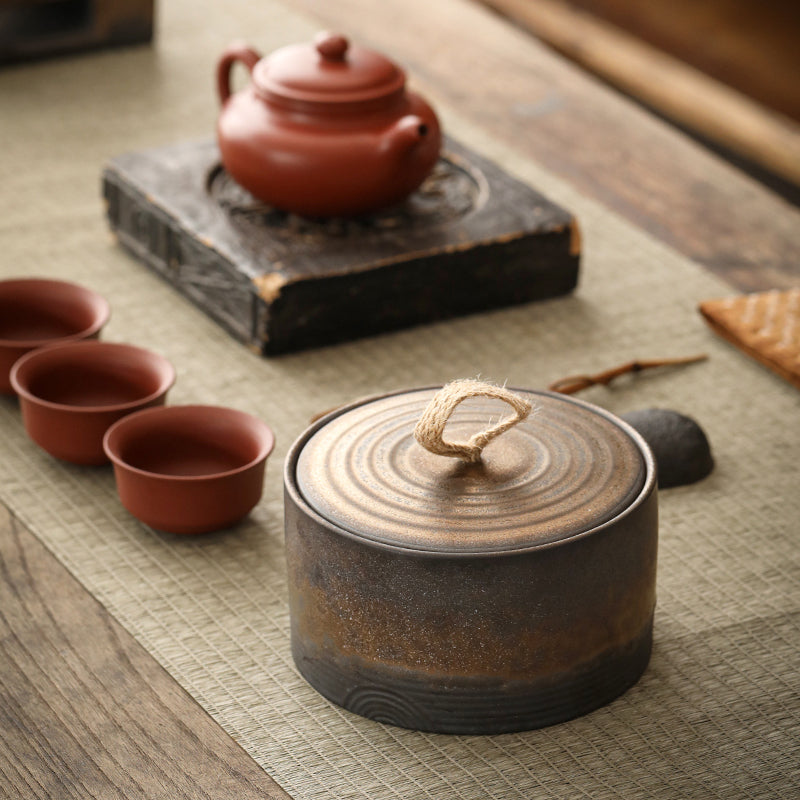 Japanese Handmade Coarse Pottery Storage Jar