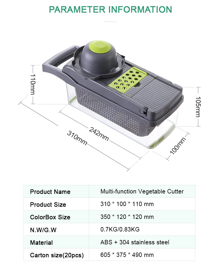 Kitchen 12 in 1 multifunctional Fruit Veget Tools Manual Mandoline