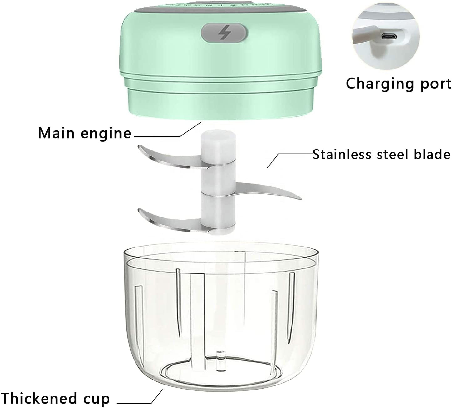 Household Durable Mini Cordless Chopper Machine Scrap