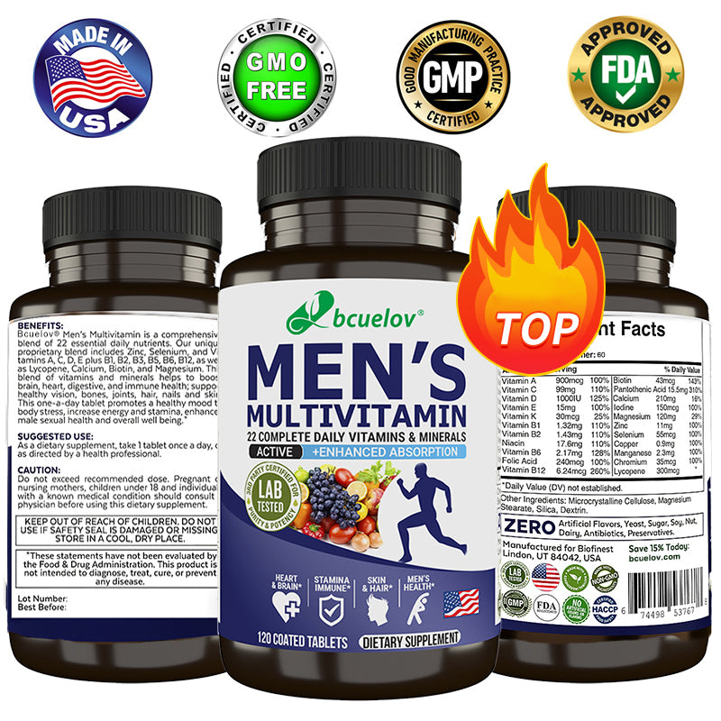 Men's Vitamin Mineral Supplement-Vitamin ABCDEK Magnesium Calcium Zinc