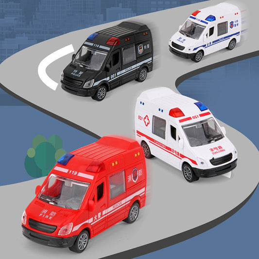 Hospital Rescue Ambulance Police Metal Cars Model