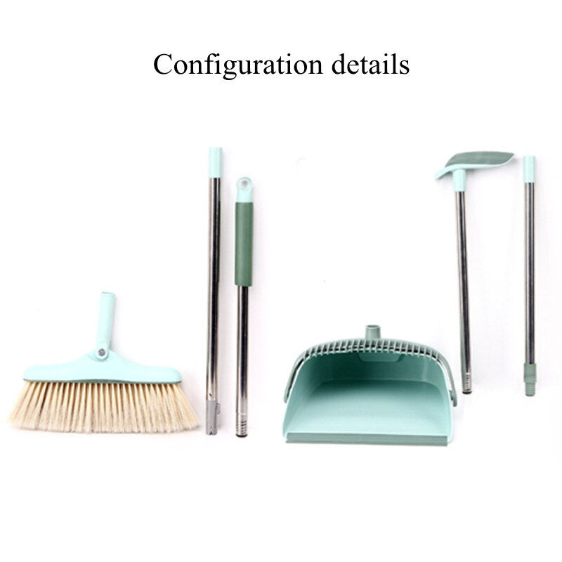 Broom Folding Dustpan Set Wiper Rubber House Cleaning