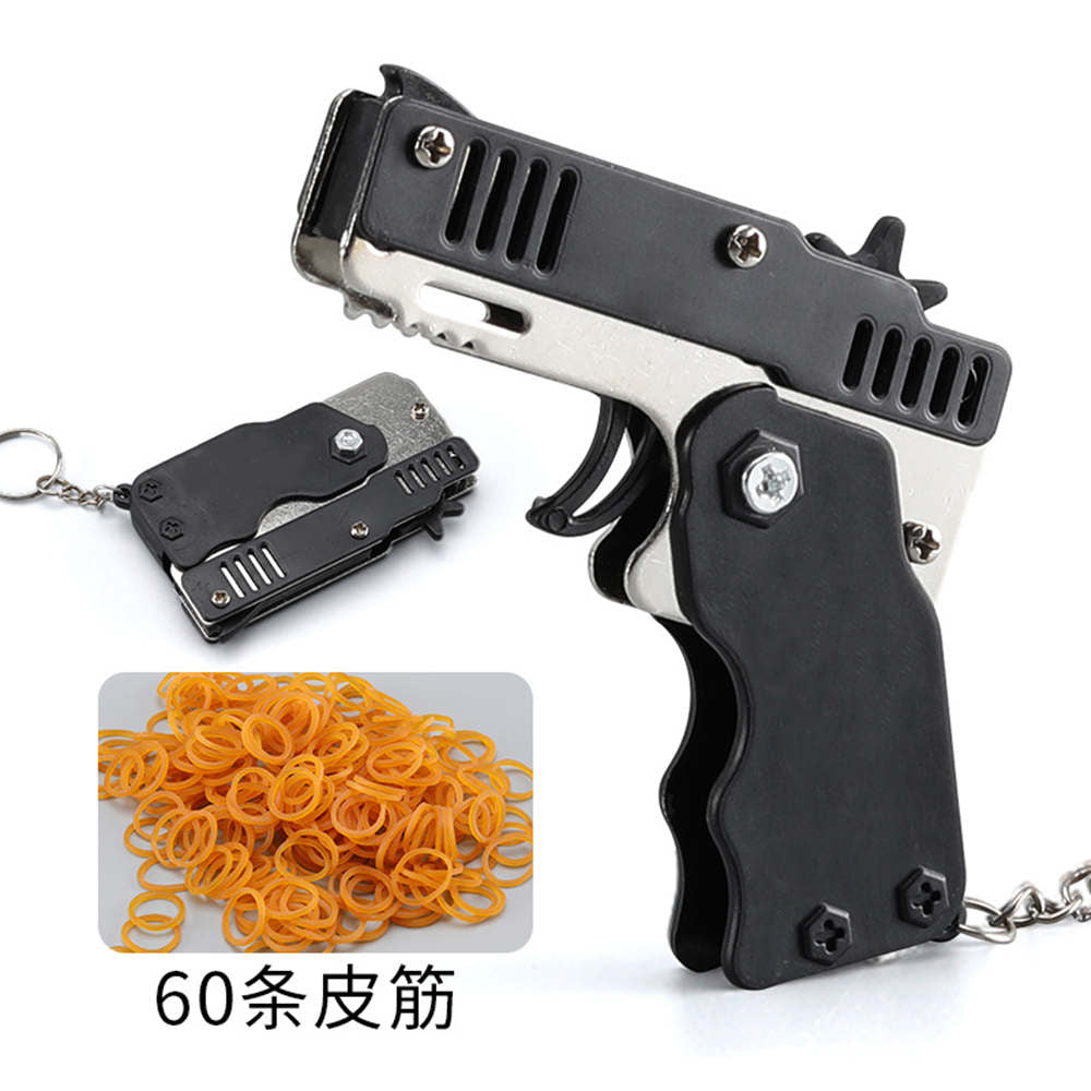 1PCS Mini Keychain Gun Rubber Band Gun