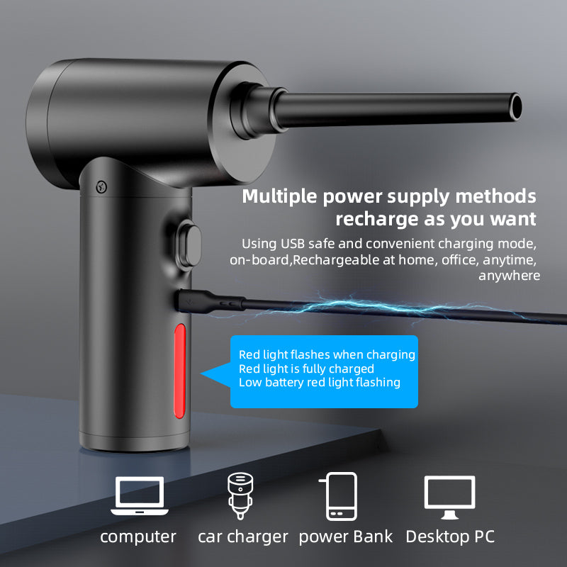 Wireless Air Duster 50000 RPM Dust Blowing Gun USB Compressed Air Blower