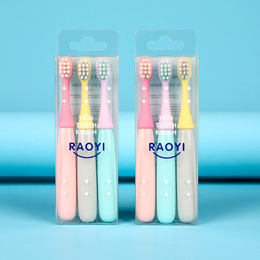 3Pcs/Set Baby Soft-bristled Silicone Toothbrush