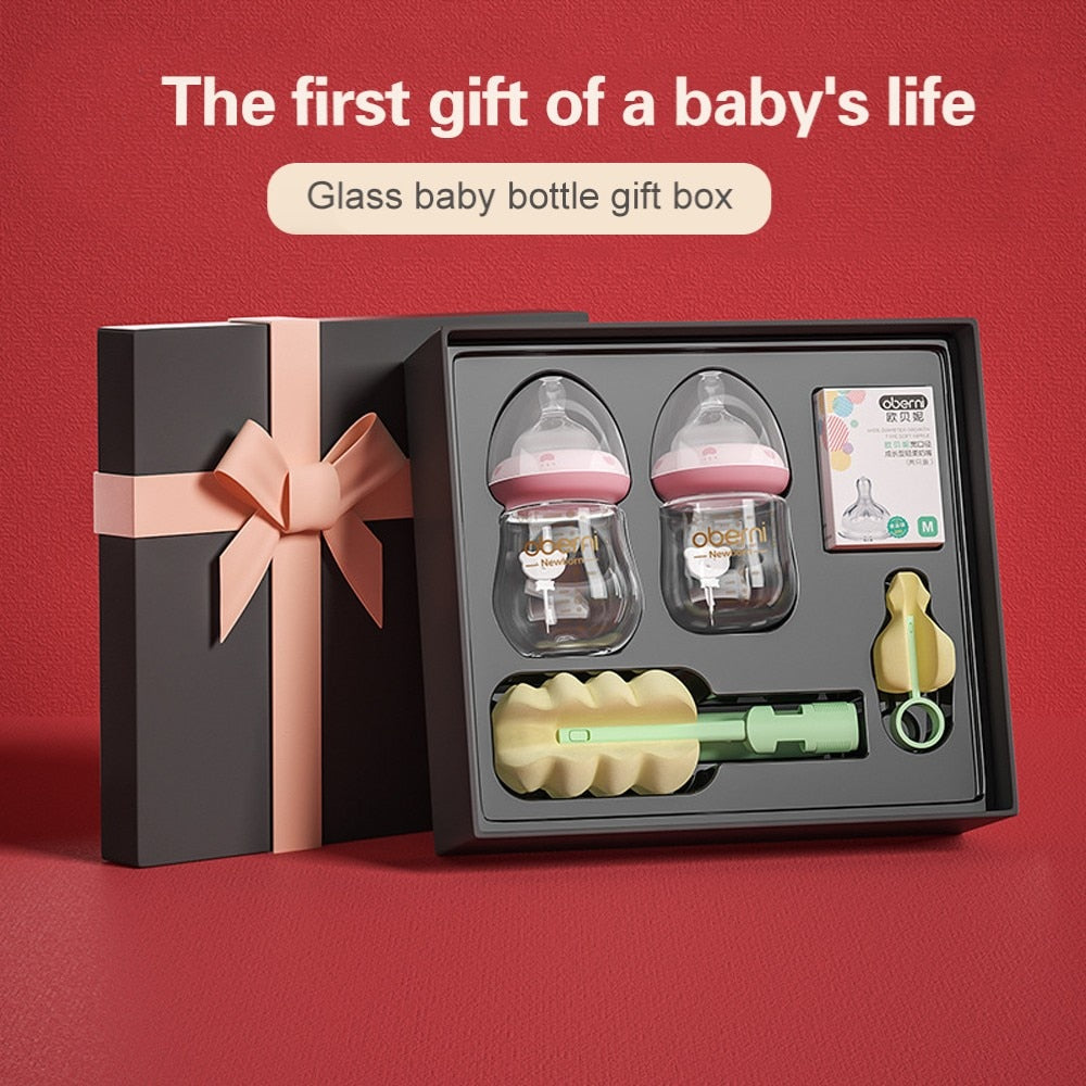 Mommy Town Newborn Glass Bottle Gift