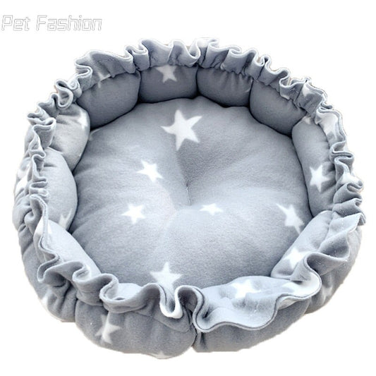 Round Cat Bed House Long Plush