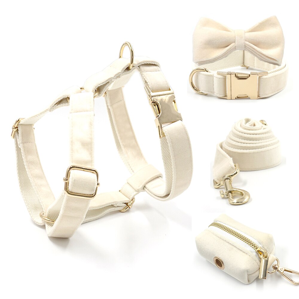 Cream Velvet Pet Collar