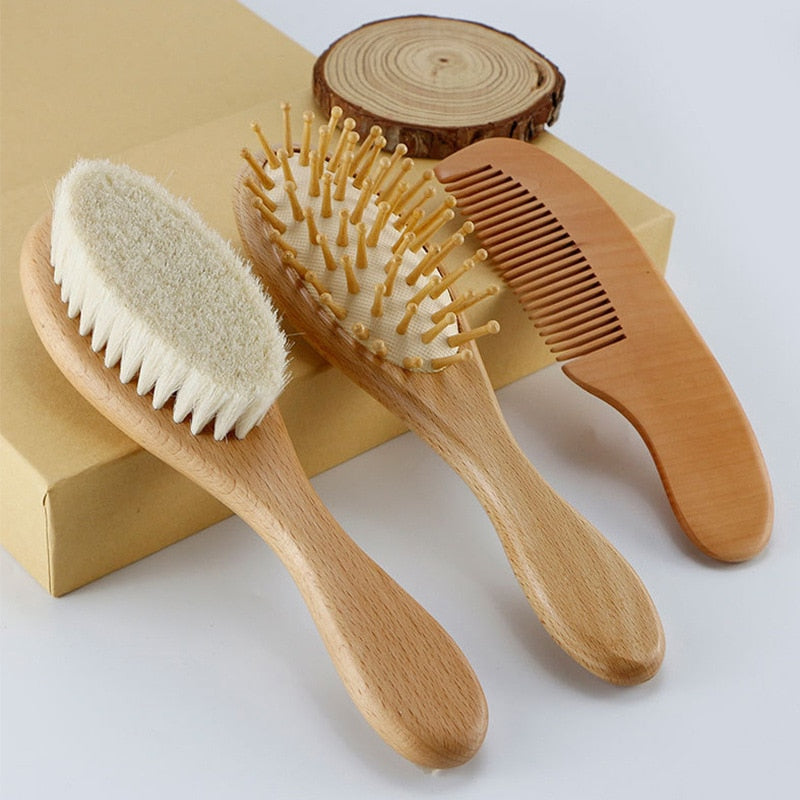 Newborn Baby Wooden Brush Baby