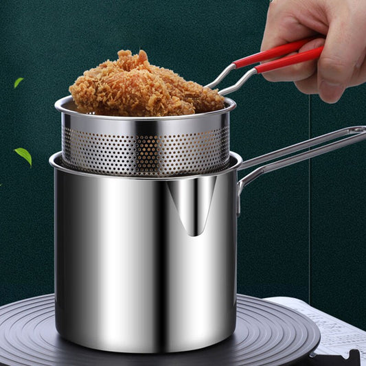 1200ML Deep Frying Pot 304 Stainless Steel