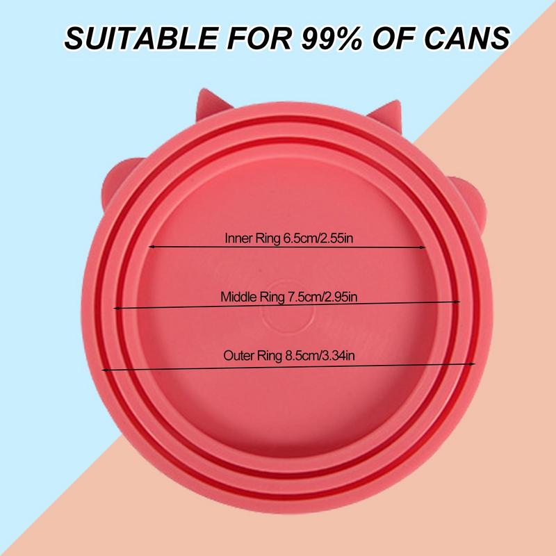 3 In 1 Reusable Silicone Dog Cat Canned Lid