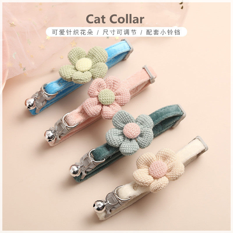 New Cute Flower Pet Cat Cat Collar Traction