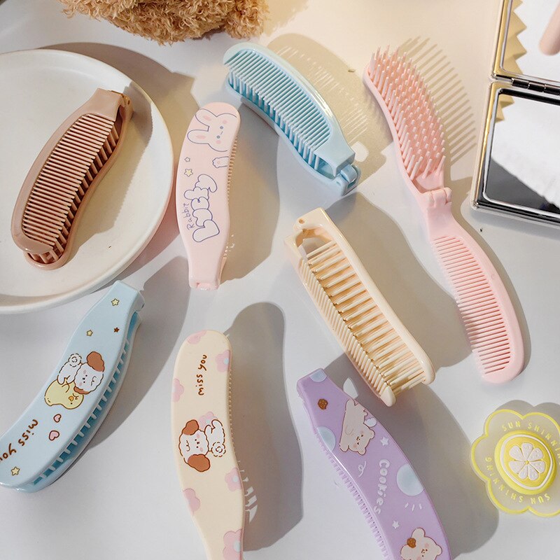 Cartoon Patterned Folding Hair Brush