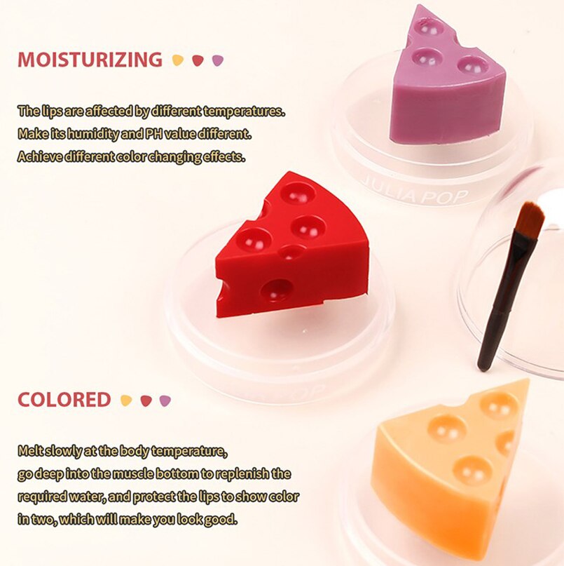 Cheese Shaped Lip Balm Temperature Control Color Change