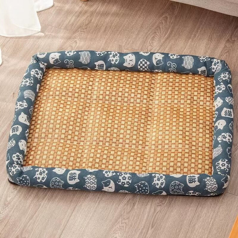 Linen Summer Cat Bed Mat Cozy