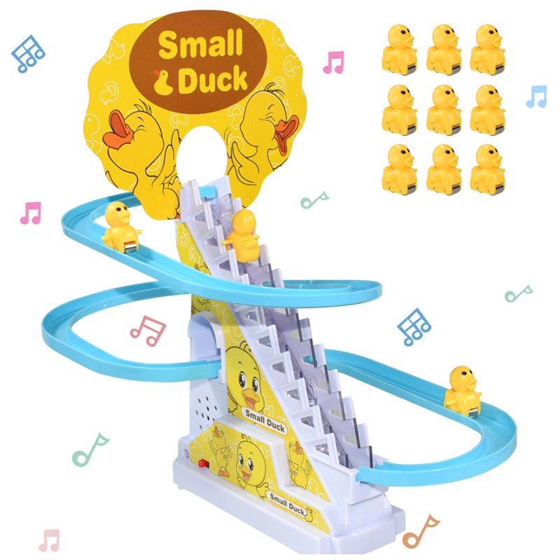 Kid Diy Small Duck Penguin Electronic Climbing Stairs Track Toy