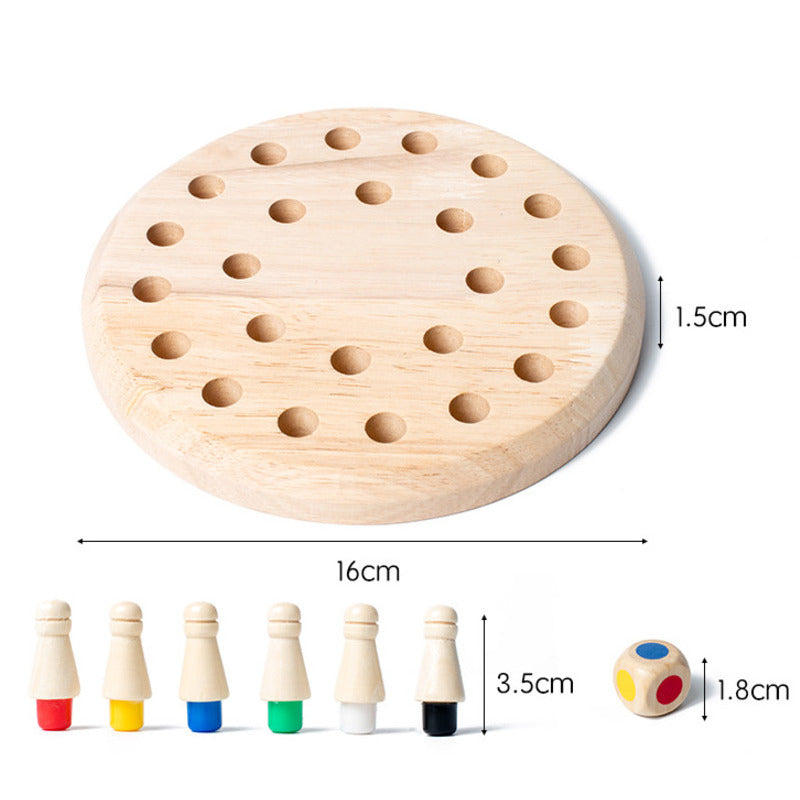 Wooden Memory Match Stick Chess Color Game Board