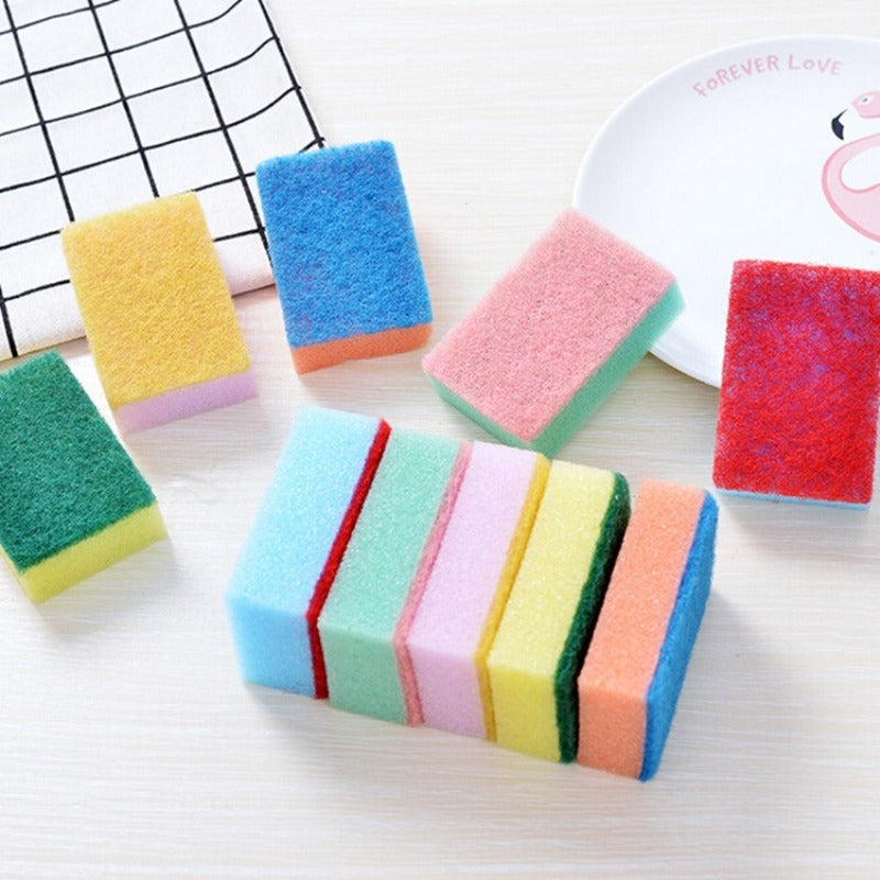 1/10pcs Dishwashing Sponge Washing Scourer