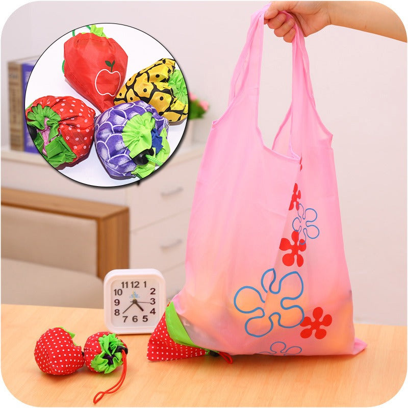 1pc Eco Friendly Foldable Shopping Bag Cartoon Fruit Flower Printed