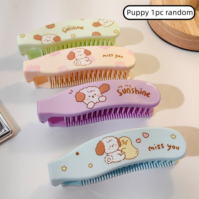 1pc Mini Baby Girls Hairbrush Cute Cartoon