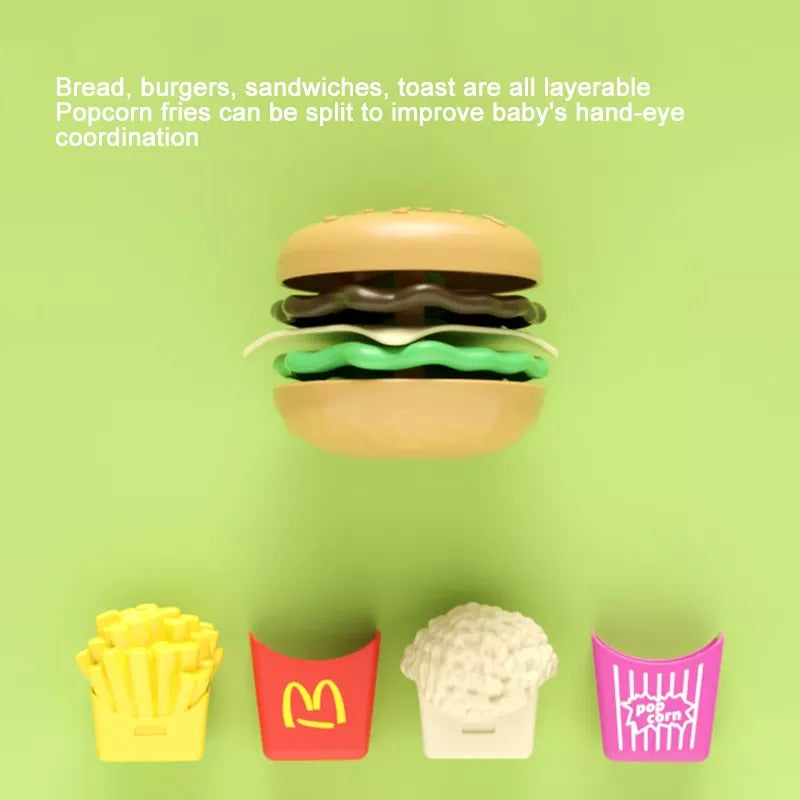 Detachable Snack Hamburger Plastic Pretend Toy